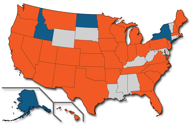 eRecording County Map